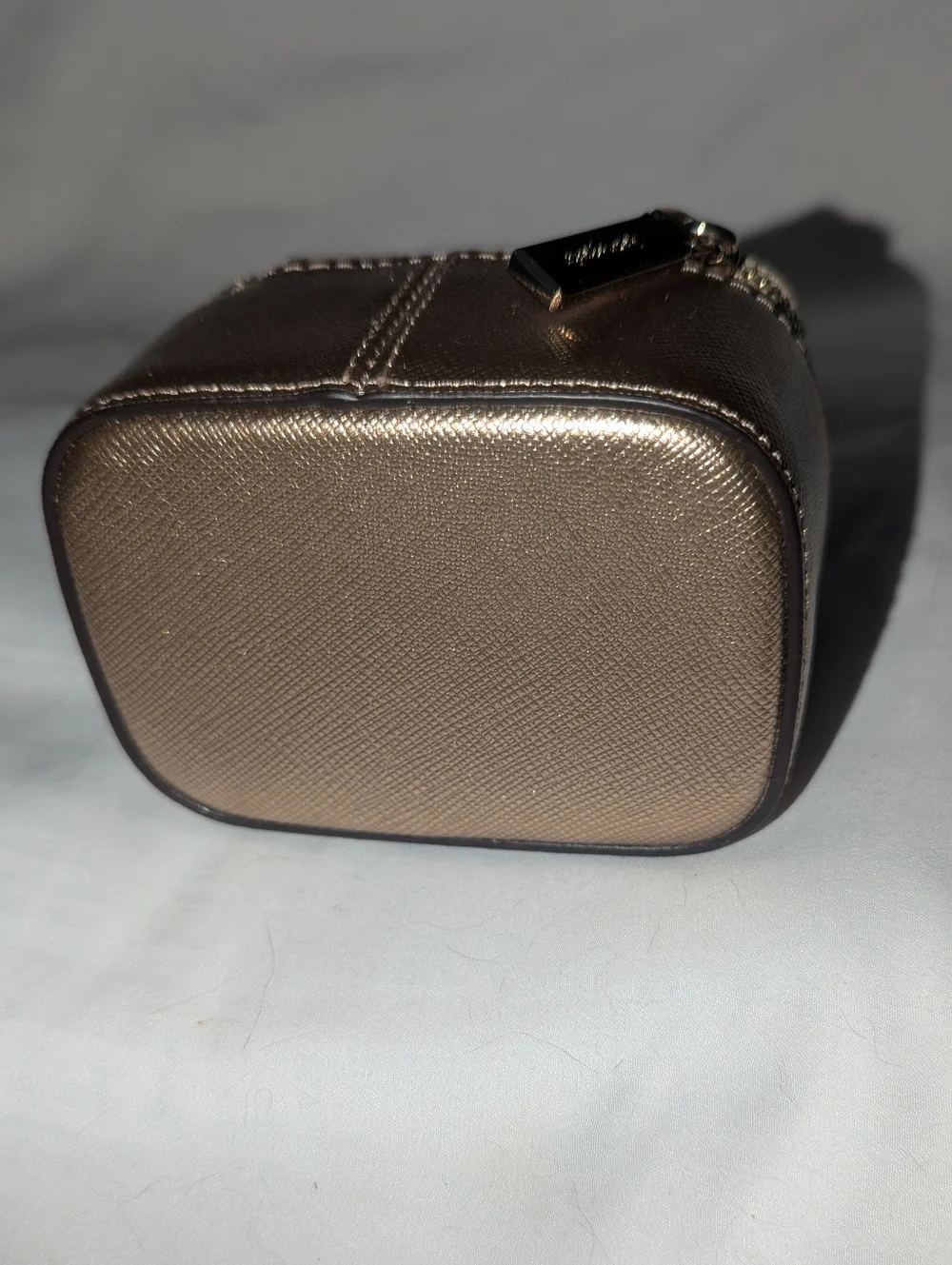 Kate Spade Metallic Rose Gold Mini Zip Jewelry Case